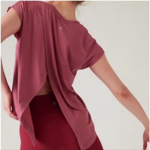 Athleta Essence Away From the Body Tee in Mauve Size XL - Picture 5 of 14